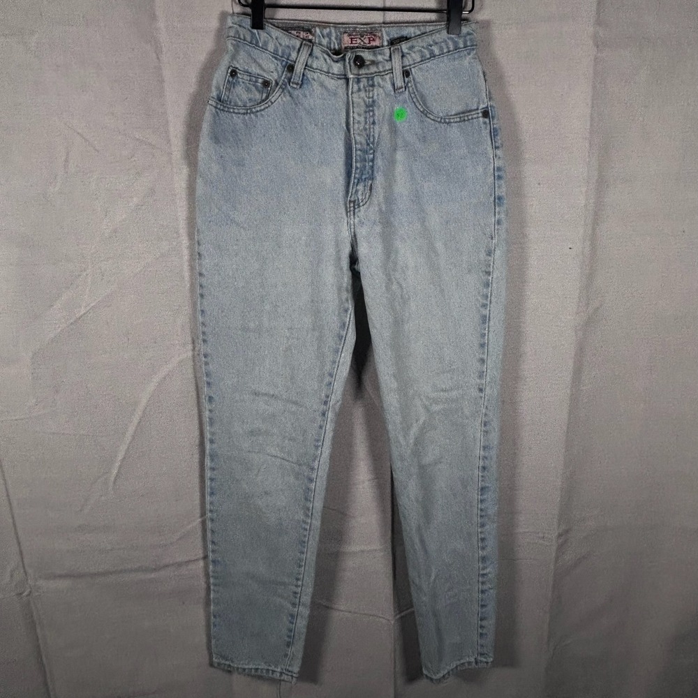 Vintage Express EXP‎ Jeans Womens 7/8 Light Wash High Rise Tapered Mom Jeans USA